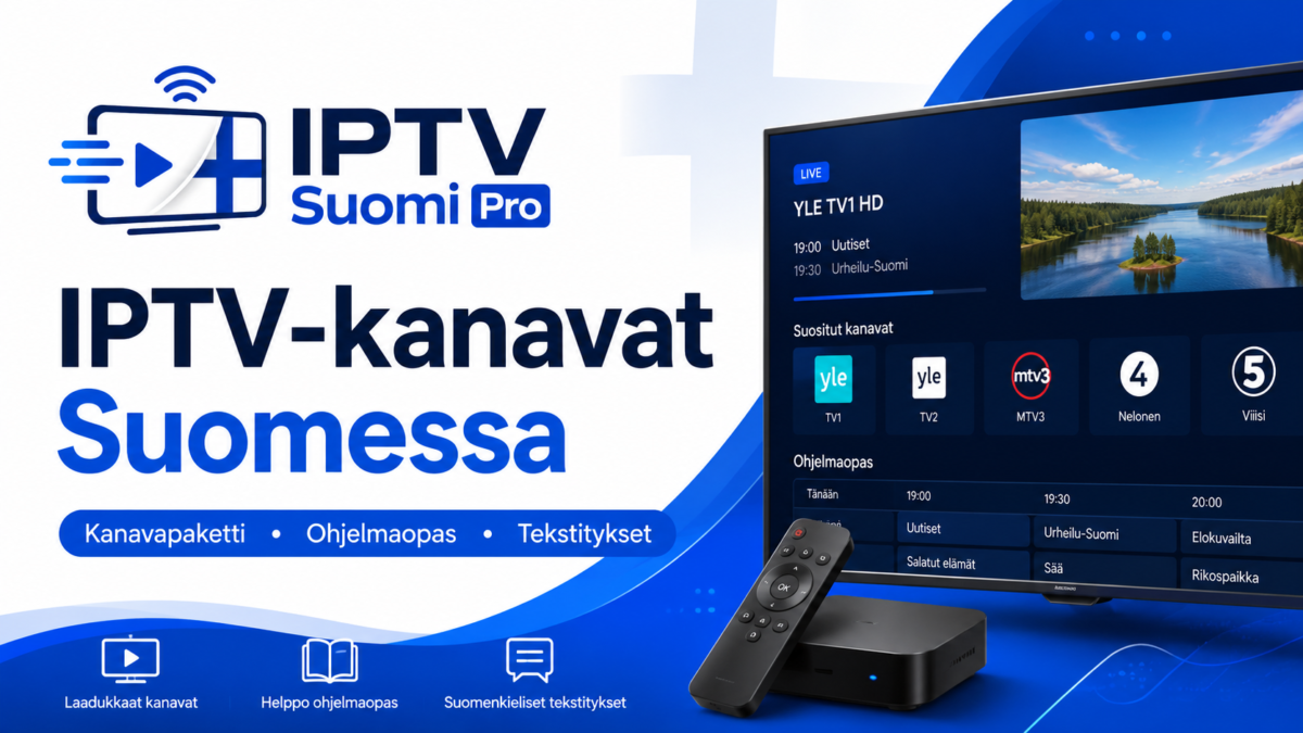 IPTV-kanavat Suomessa – kanavapaketti, ohjelmaopas ja suomenkieliset tekstitykset IPTV Suomi Pro -palvelussa